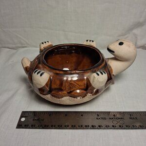 Vintage Ceramic Stoneware Tortoise Turtle Planter Hanging Option